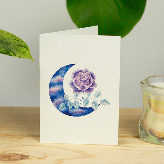 Moon Rose Greeting Card