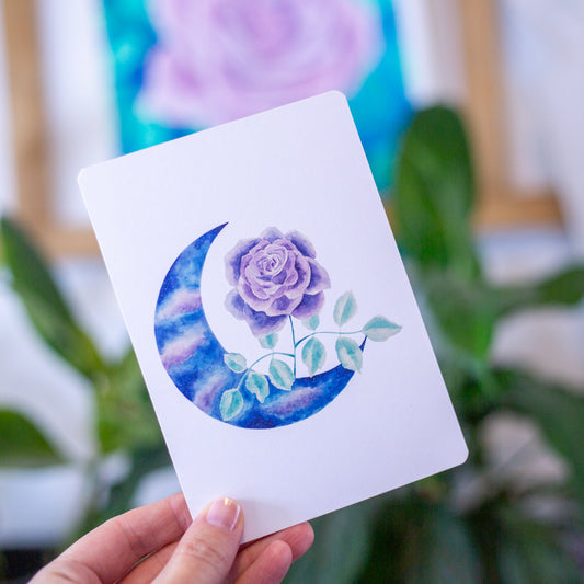 Moon Rose Postcard