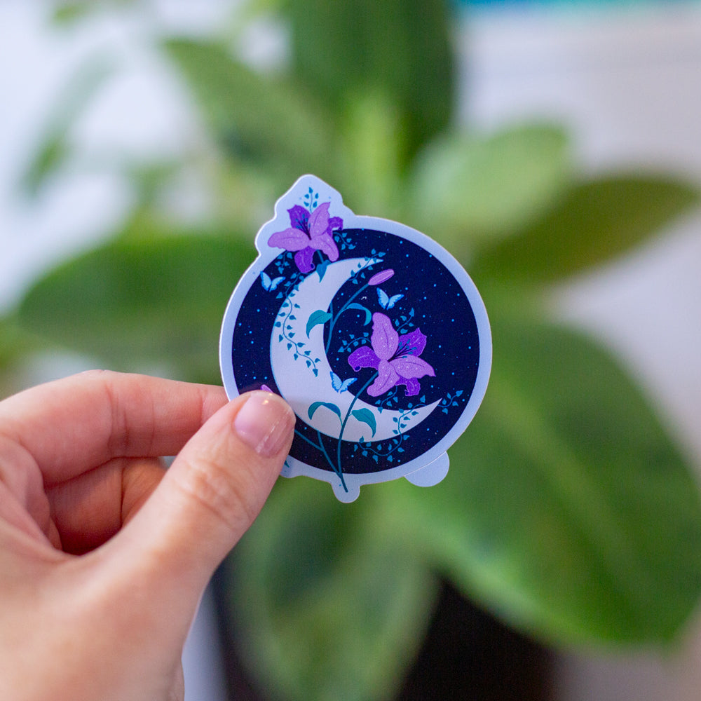 Moon Lilies Sticker