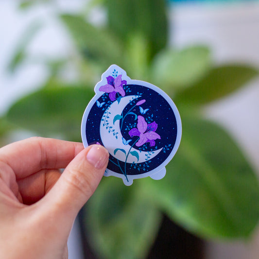 Moon Lilies Sticker