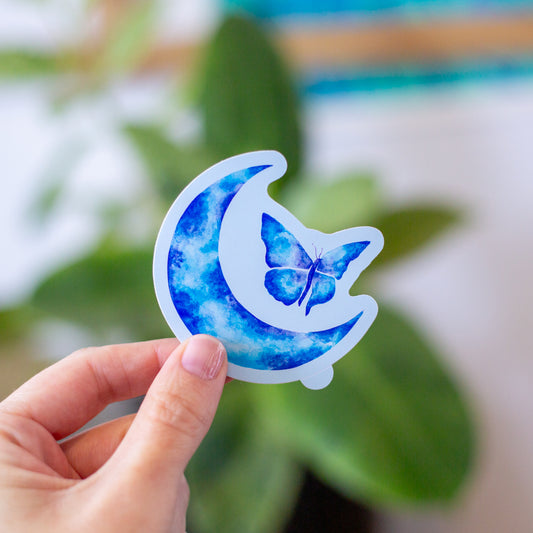 Butterfly Moon Sticker